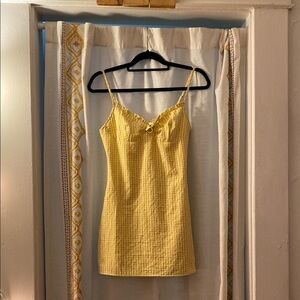Yellow Gingham Mini Dress